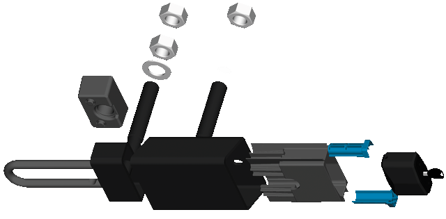 Vues éclatées des pièces ConHasp Granit™ 215/100