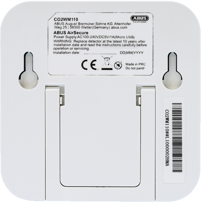 CO2-føler AirSecure CO2WM110 set bagfra