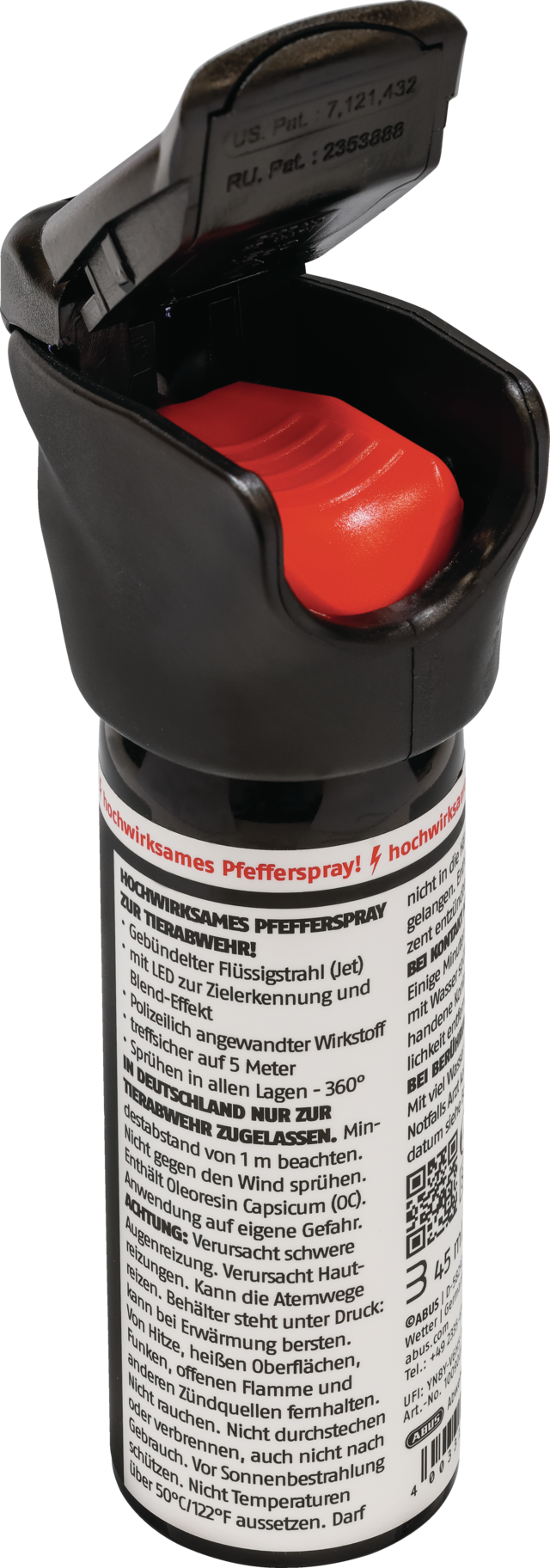 Abwehrspray SDS80 LED Rückansicht offen