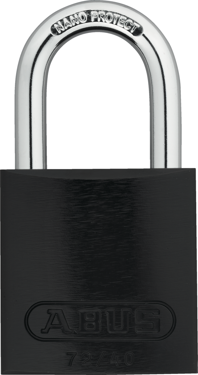 Padlock aluminum 72/40 black kd.