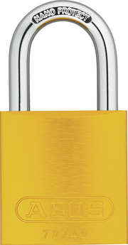 Aluminiumhänglås 72/40 gul ka.