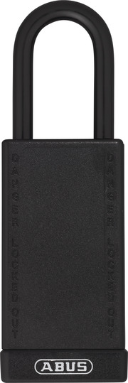 Padlock aluminium 74LB/40 black front view