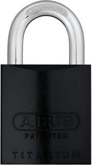 Hengelås aluminium 83AL/45 S svart (utan cylinder)
