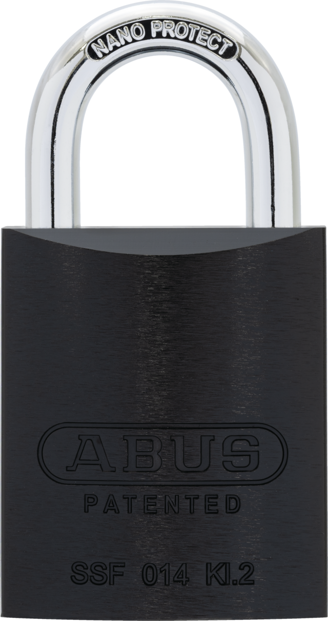 Padlock aluminium 83AL/45 S black (without cylinder)