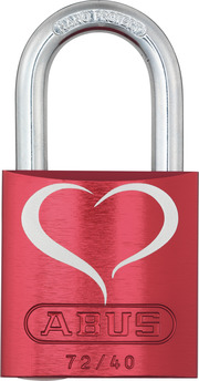 Vorhangschloss Aluminium 72/40 rot LoveLock 2 Lock-Tag Vorderansicht