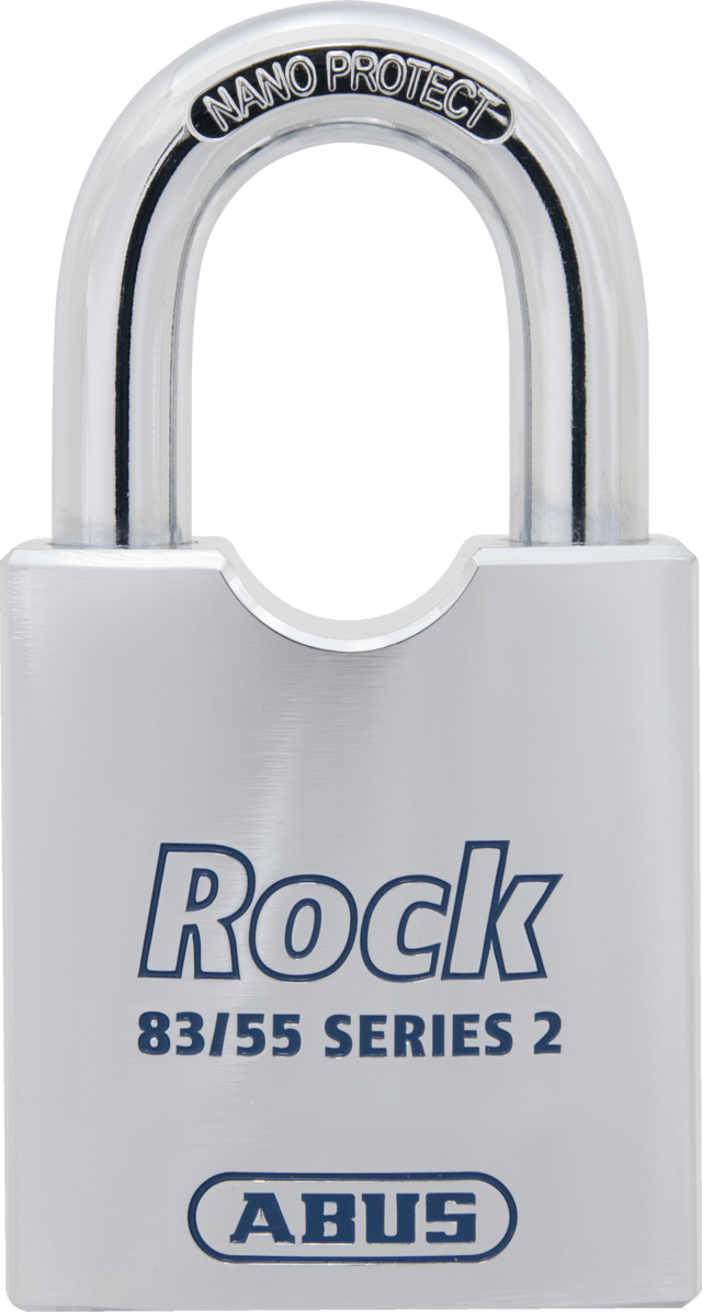 thumbnail image 2 of ABUS 83CS/55 Rock Padlock – Without Cylinder (No Core) – Rekeyable, Protected Shackle, Chrome Body 2 of 4