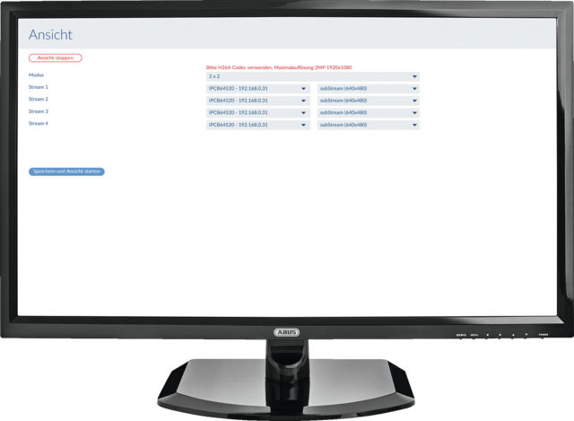 ABUS Quad View Add-on für ABUS IP Camera Viewer