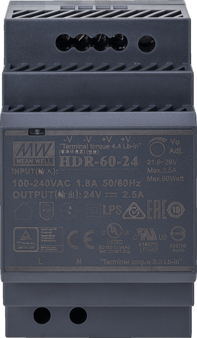 24V DC-netstekkervoeding voor DIN-rail
