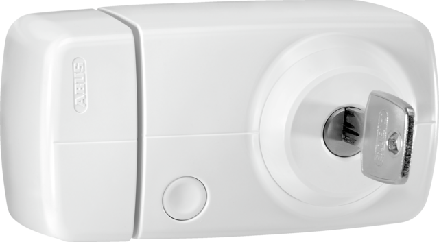 Verrou de porte sans fil supplémentaire Secvest avec cylindre intérieur (blanc) vue avant droite