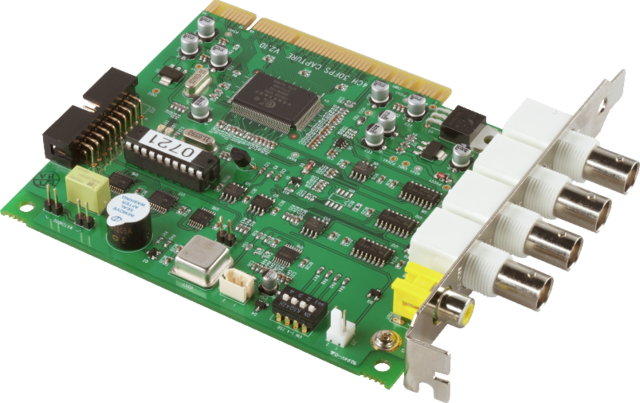 PCI Videoüberwachungskarte 4 CH @ 25 FPS Ansicht Links