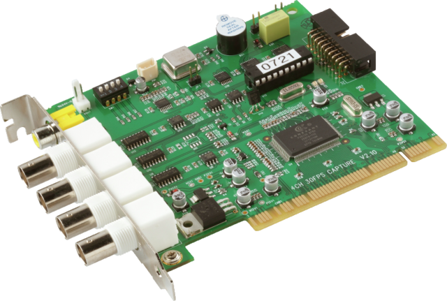 PCI Videoüberwachungskarte 4 CH @ 25 FPS Ansicht Rechts