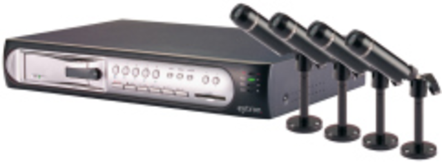 DVR L'ensemble comprend 4 caméras, câbles, alimentation vue frontale