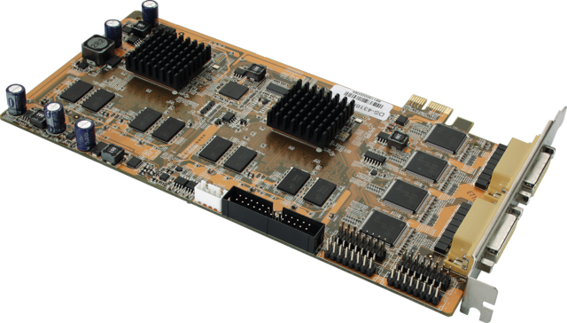 PCIe video surveillance card 16ch @ 400FPS front view right