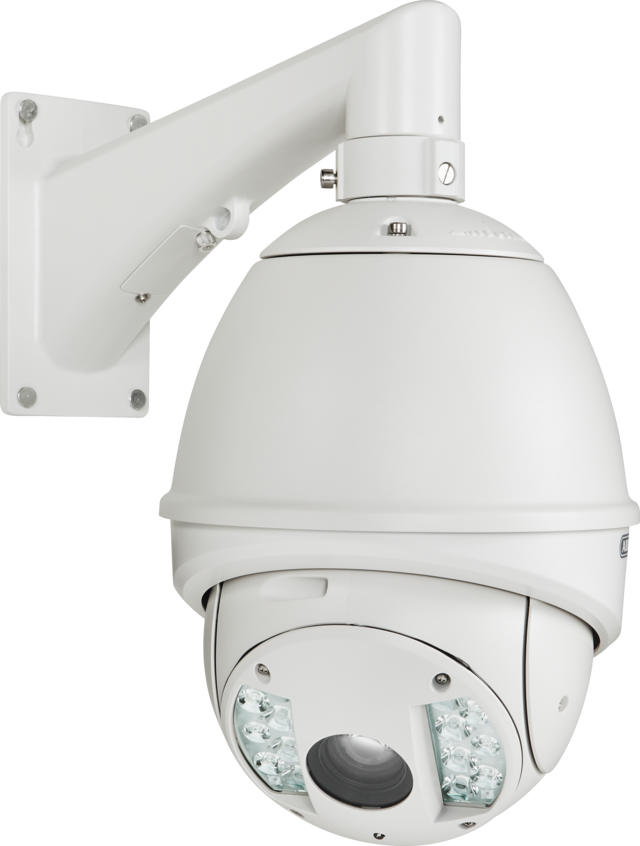 Outdoor HD-SDI 20x PTZ Dome IR 1080p front view left