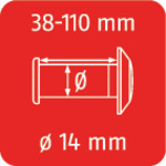 Für Türblattstärken von 38-110 mm geeignet