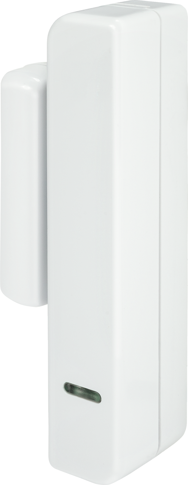 Détecteur d'ouverture sans fil Secvest étroit (blanc) vue frontale gauche
