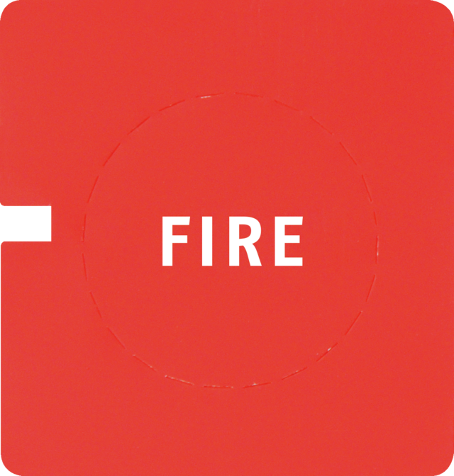 Insert en papier pour bouton d'alarme incendie sans fil (VE=5) vue frontale
