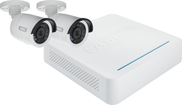 ABUS Analog HD Videoüberwachung 5-Kanal Hybrid Komplettset - Rekorder, 2 Kameras und Zubehör für sofortigen Betrieb (TVVR33025T)