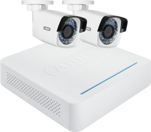ABUS Videoüberwachungsset: Netzwerk Digitalrekorder + 2 WLAN Außenkameras – einfache Installation einer Videoüberwachung im Innen- oder ungeschützten Außenbereich (TVVR36020)