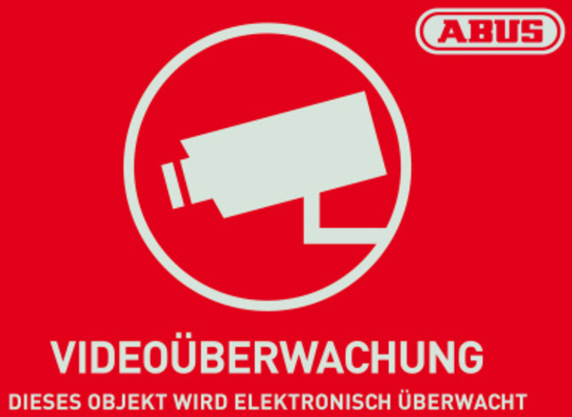 Warnaufkleber Videoüberwachung mit ABUS Logo 74 x 52,5 mm