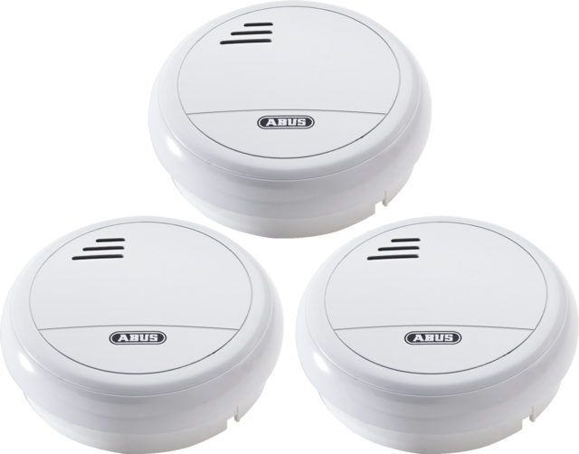 ABUS Smoke Detector, Lithium, set of 3 front view