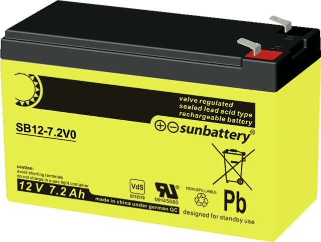 VdS Battery, 12 V, 7.2 Ah