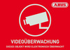 Warnaufkleber Videoüberwachung mit ABUS Logo 74 x 52,5 mm