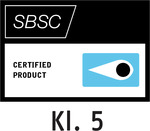 Logo d’agrément aux tests de résistance Svensk Brand- och Säkerhetscertifiering AB (classe 5) – Stockholm, Suède (SBSC)