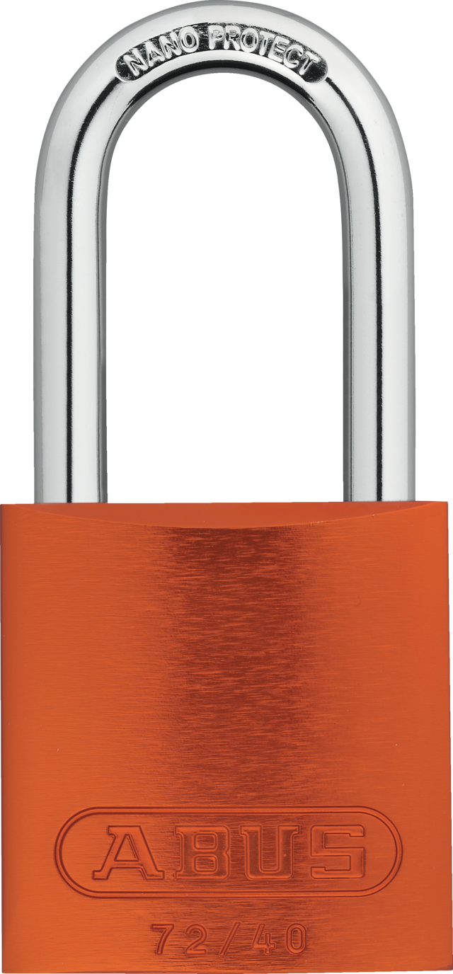 Padlock aluminum 72/40HB75 orange