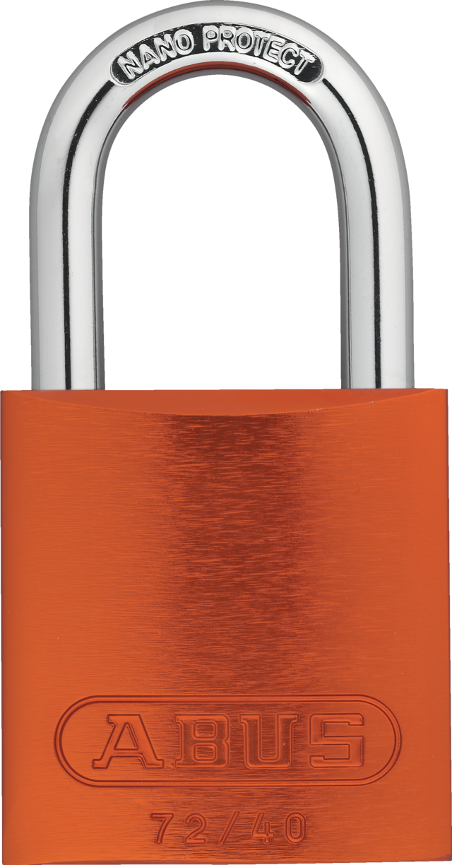 Padlock aluminum 72/40 orange kd.