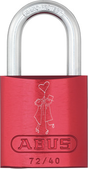 Hængelås aluminium 72/40 rød Love Lock 1 Lock-Tag