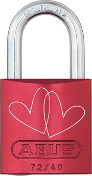 Cadenas en aluminium 72/40 rouge Love Lock 3 Lock-Tag
