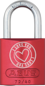 Padlock aluminium 72/40 red Love Lock 5 Lock-Tag front view