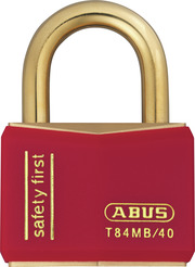 Padlock brass T84MB/40 red